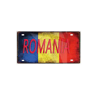 Plaque métal déco vintage 🌍 ROUMANIE N° 1 ✔