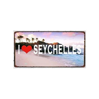 Plaque métal déco vintage 🌍 SEYCHELLES N° 20 ✔