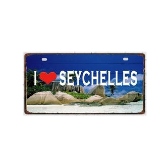 Plaque métal déco vintage 🌍 SEYCHELLES N° 18 ✔