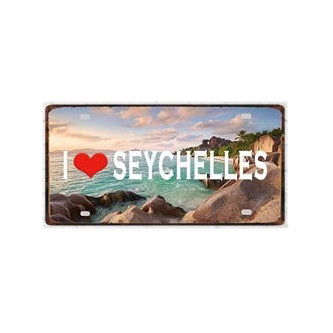 Plaque métal déco vintage 🌍 SEYCHELLES N° 24 ✔