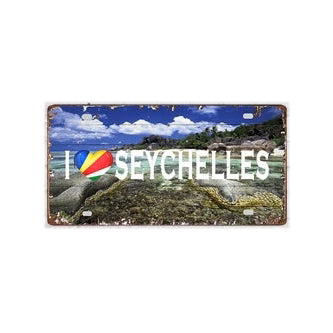 Plaque métal déco vintage 🌍 SEYCHELLES N° 10 ✔