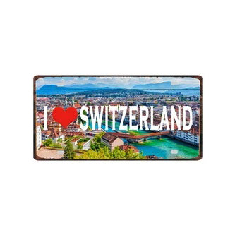 Plaque métal déco vintage 🌍 SUISSE N° 63 ✔