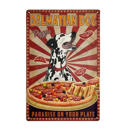DALMATIEN PLAQUE DALMATIEN DOG PIZZA PARADISE ON YOUR PLATE