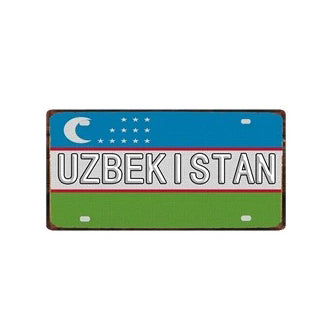 Plaque métal déco vintage 🌍 OUZBEKISTAN N° 1 ✔