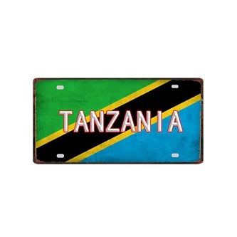 Plaque métal déco vintage 🌎 TANZANIE N° 5 ✔