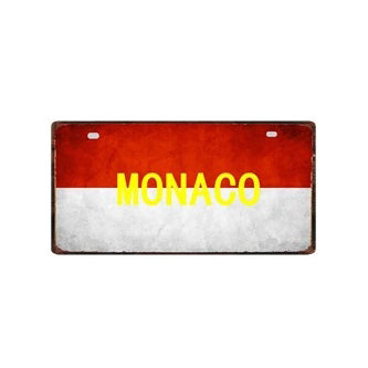 Plaque métal déco vintage 🌎 MONACO N° 2 ✔