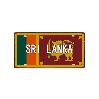 Plaque métal déco vintage 🌎 SRI LANKA N° 2 ✔