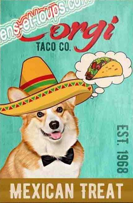 CORGI PLAQUE CORGI TACO CO. MEXICAN TREAT