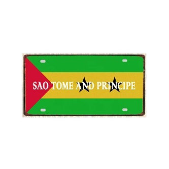 Plaque métal déco vintage 🌍 SAO TOME ET PRINCIPE N° 1 ✔