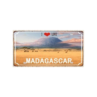 Plato metálico decorativo vintage 🌍 MADAGASCAR N°4 ✔