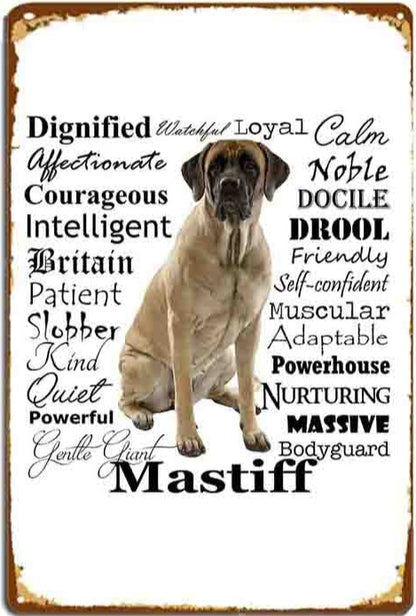 Plaque métal déco vintage 🐕  MASTIFF N° 11 ✔