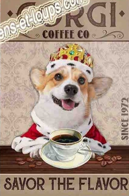 CORGI PLAQUE CORGI COFFEE CO. SAVOR THE FLAVOR