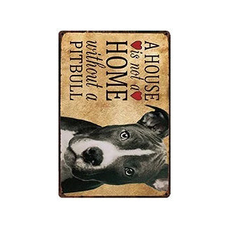 Plaque métal déco vintage 🐕 PITBULL N° 21 ✔