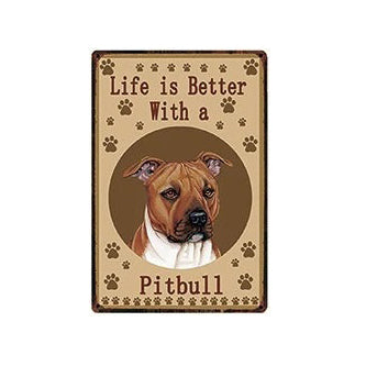 Plaque métal déco vintage 🐕 PITBULL N° 23 ✔