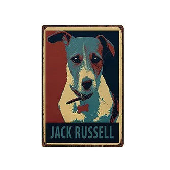 Plaque métal décorative vintage 🐕 JACK RUSSEL N° 60 ✔