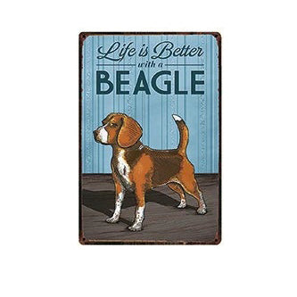 Plaque métal déco vintage 🐕‍🦺 BEAGLE N° 37 ✔