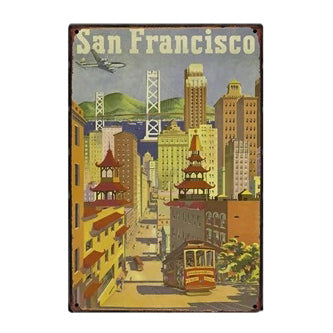 Plaque métal déco vintage 🌍 ETATS UNIS San Francisco N° 4 ✔