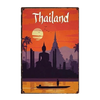 Plaque métal déco vintage 🌍 THAÏLANDE N° 33 ✔