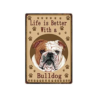 Plaque métal déco vintage 🐕  BULLDOG N° 60 ✔