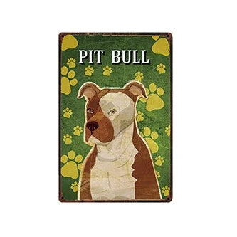 Plaque métal déco vintage 🐕 PITBULL N° 26 ✔