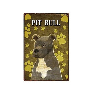 Plaque métal déco vintage 🐕 PITBULL N° 25 ✔