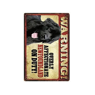 Plaque métal déco vintage 🐕 TERRE NEUVE N° 2 ✔