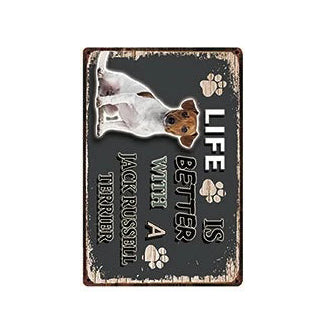 Plaque métal décorative vintage 🐕 JACK RUSSEL N° 50 ✔