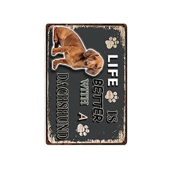 Plaque métal déco vintage 🐕 TECKEL N° 24 ✔