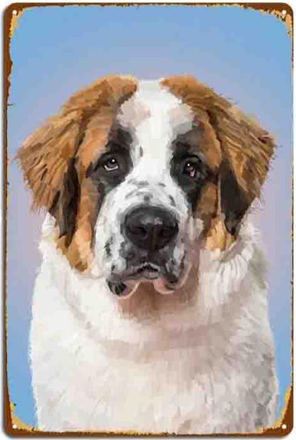 Plaque métal déco vintage 🐕 SAINT BERNARD N° 7 ✔