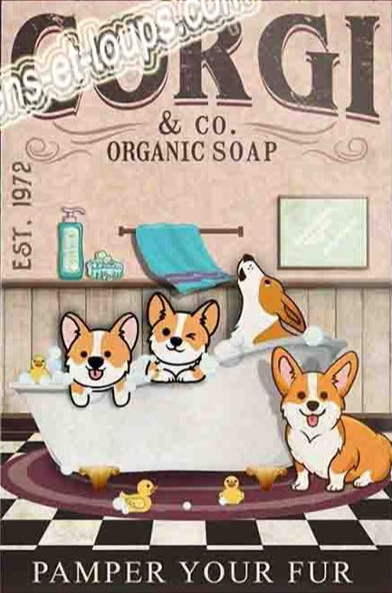 CORGI PLAQUE CORGI & CO. ORGANIC SOAP PAMPER YOUR FUR