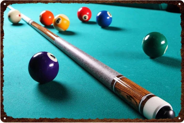 Plaque métal déco vintage 🎱 BILLARD N° 4 ✔