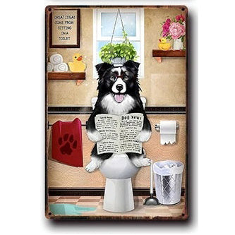 Plaque métal déco vintage 🐕  BORDER COLLIE N° 48 ✔