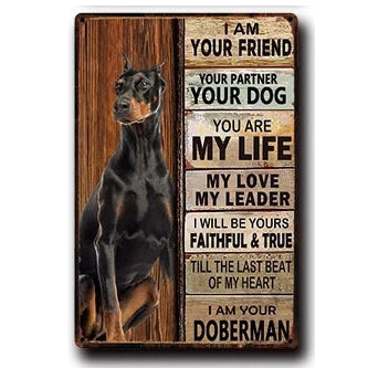 Plaque métal déco vintage 🐕 DOBERMAN N° 73 ✔