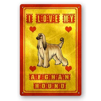 Plaque métal déco vintage 🐕‍🦺 LEVRIER Afghan N° 61 ✔