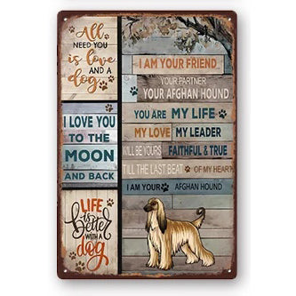 Plaque métal déco vintage 🐕‍🦺 LEVRIER Afghan N° 58 ✔