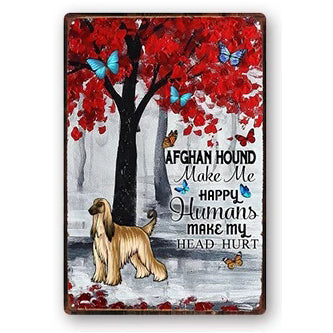 Plaque métal déco vintage 🐕‍🦺 LEVRIER Afghan N° 51 ✔