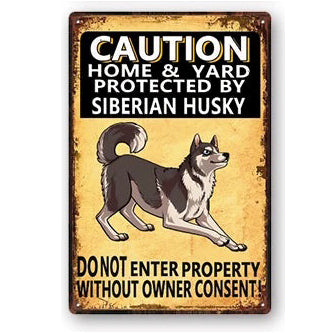 Plaque métal décorative vintage 🐕 HUSKY N° 56 ✔