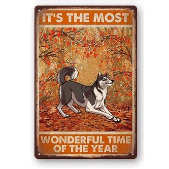 Plaque métal décorative vintage 🐕 HUSKY N° 42 ✔