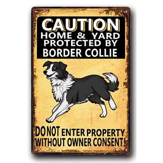 Plaque métal déco vintage 🐕  BORDER COLLIE N° 25 ✔