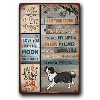 Plaque métal déco vintage 🐕  BORDER COLLIE N° 34 ✔