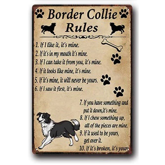 Plaque métal déco vintage 🐕  BORDER COLLIE N° 46 ✔