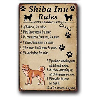 Plaque métal déco vintage 🐕 SHIBA INU N° 49 ✔