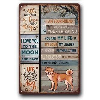 Plaque métal déco vintage 🐕 SHIBA INU N° 56 ✔