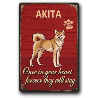 Plaque métal déco vintage 🐕 AKITA INU N° 70 ✔