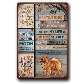 Plaque métal déco vintage 🐕  CHOW CHOW N° 35 ✔