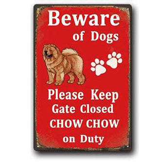 Plaque métal déco vintage 🐕  CHOW CHOW N° 39 ✔