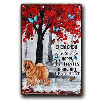 Plaque métal déco vintage 🐕  CHOW CHOW N° 42 ✔