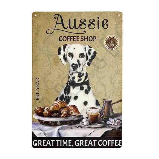 DALMATIEN PLAQUE AUSSIE COFFEE SHOP GREAT TIME , GREAT COFFEE