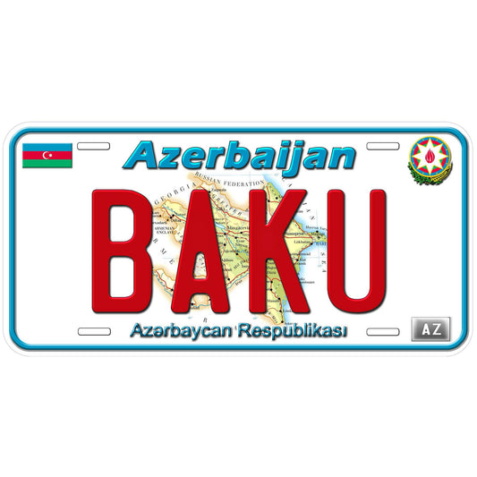 Plaque métal déco vintage 🌍 BAKU Azerbaïdjan N° 1 ✔