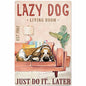 PLAQUE déco BASSET HOUND LAZY DOG